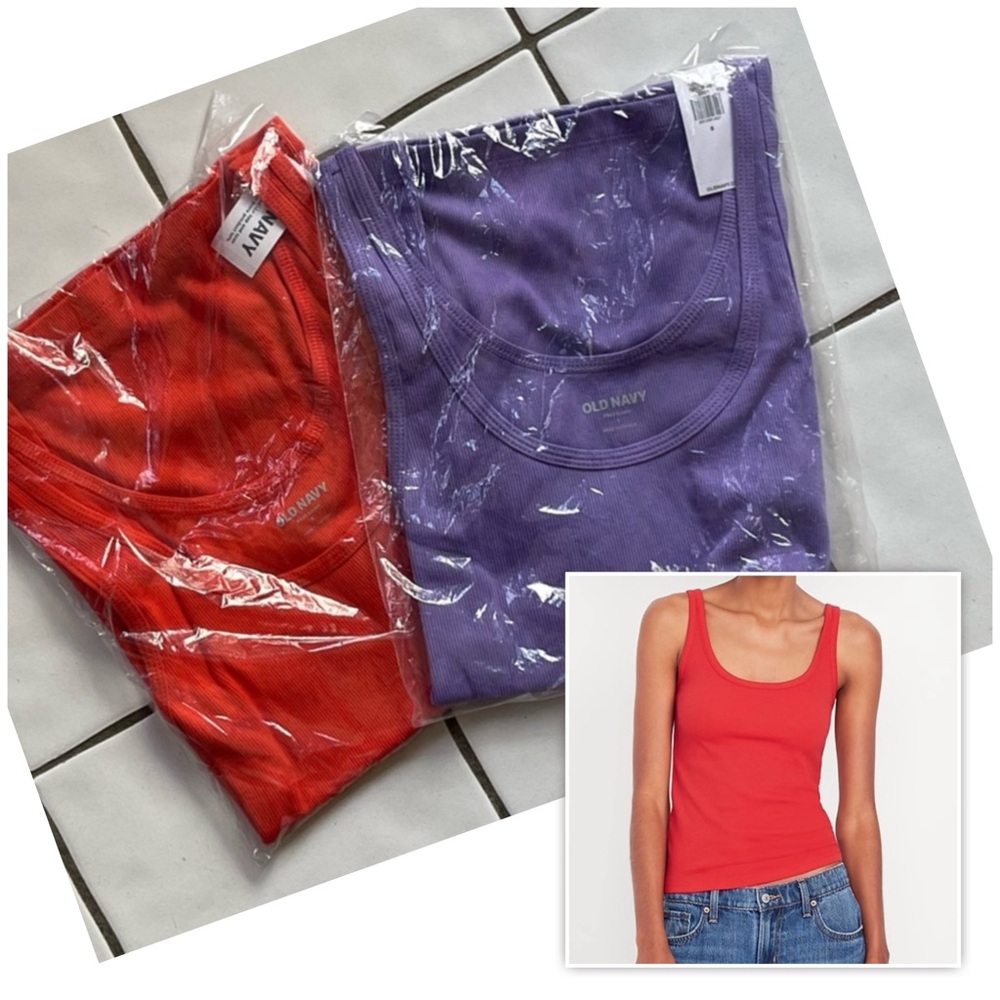 NWT Lot of 2 Old Navy Ribbed Scoop-Neck Tank Tops
